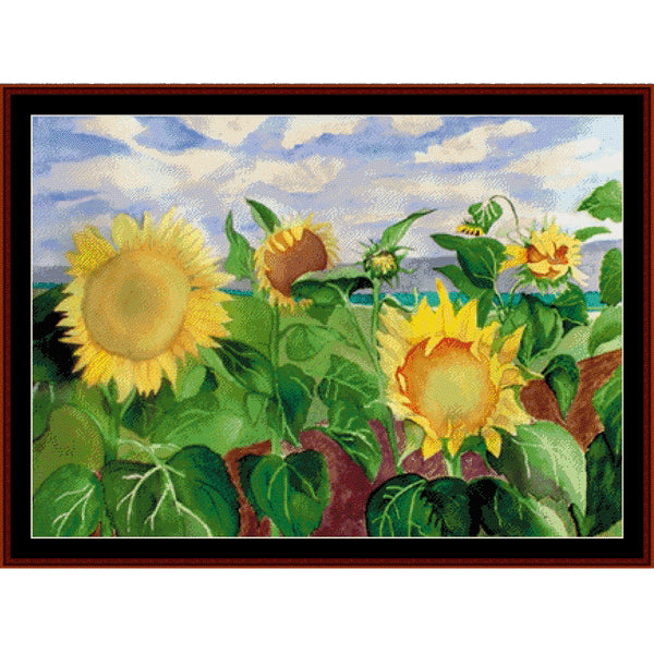 Counted Cross Stitch Pattern – Sunflowers, Nature - Cross Stitch Collectibles