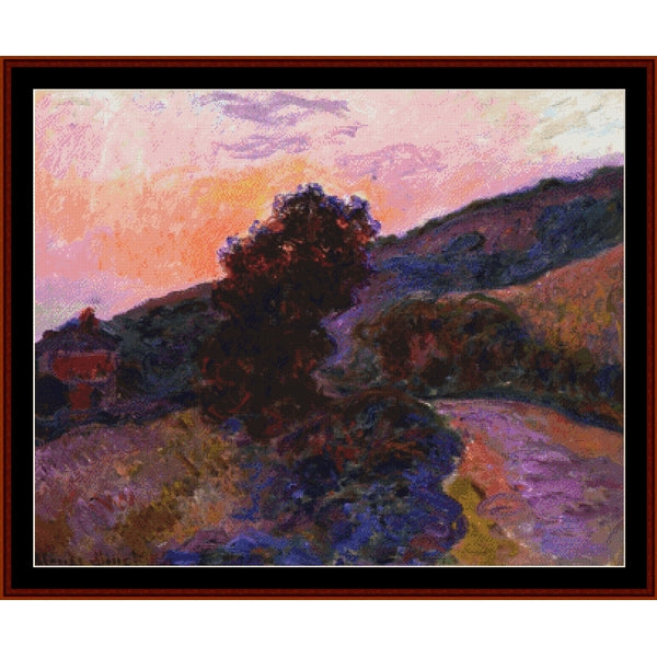 Counted Cross Stitch Pattern – Sunset at Giverny by Claude Monet - Cross Stitch Collectibles