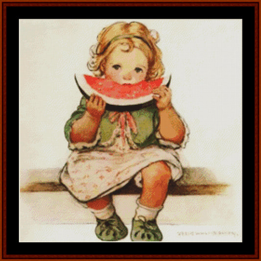 Counted Cross Stitch Pattern – Sweet Watermelon by Jesse Willcox Smith - Cross Stitch Collectibles