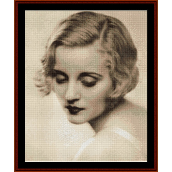 Counted Cross Stitch Pattern – Tallulah Bankhead, Vintage Portrait - Cross Stitch Collectibles