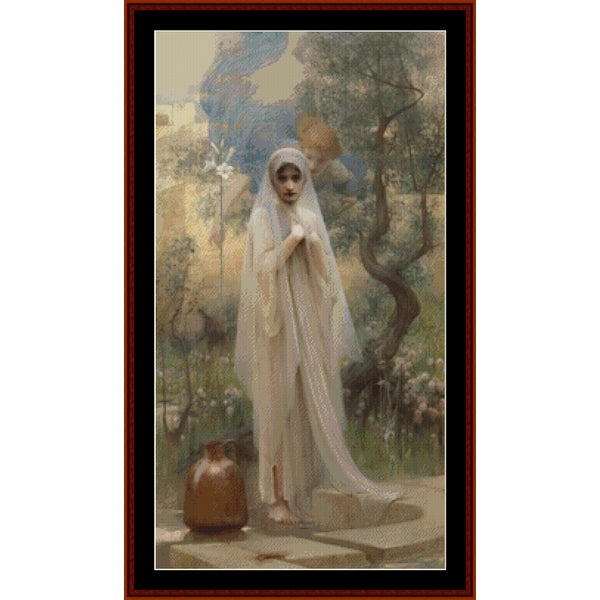 Counted Cross Stitch Pattern – The Annunciation by Arthur Hacker - Cross Stitch Collectibles