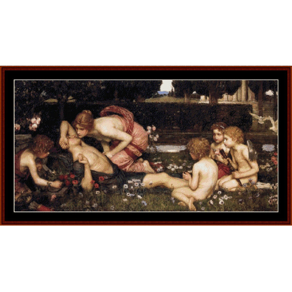 Counted Cross Stitch Pattern – The Awakening of Adonis by J.W. Waterhouse - Cross Stitch Collectibles
