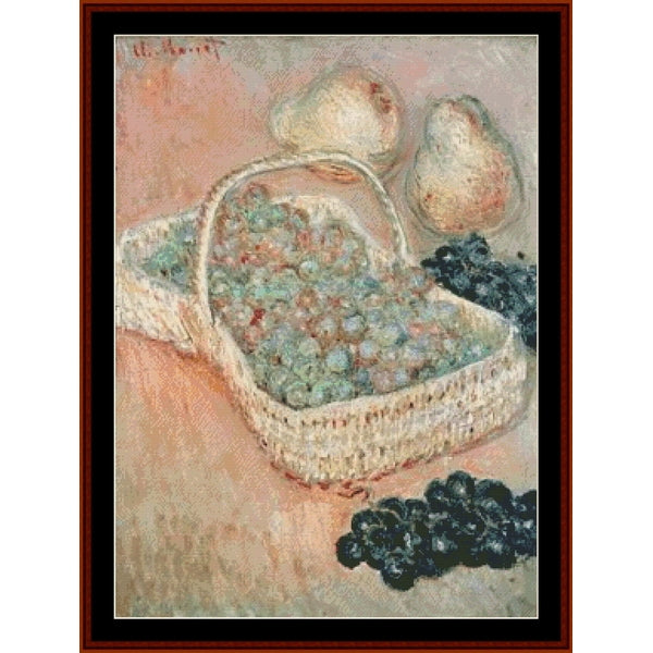 Counted Cross Stitch Pattern – The Basket of Grapes by Claude Monet - Cross Stitch Collectibles