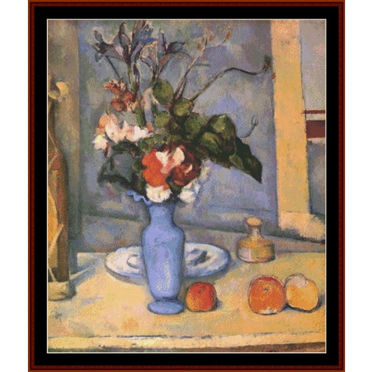 Counted Cross Stitch Pattern – The Blue Vase by Paul Cezanne - Cross Stitch Collectibles