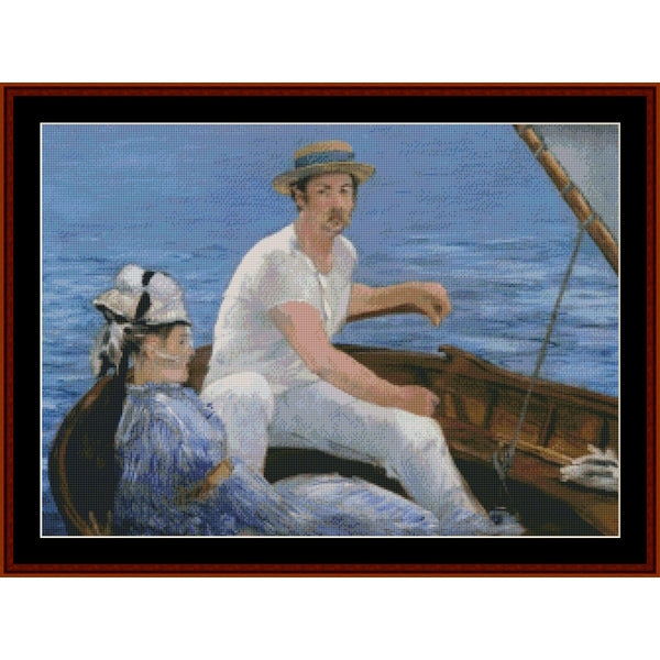 Counted Cross Stitch Pattern – The Boating Party by Edouard Manet - Cross Stitch Collectibles