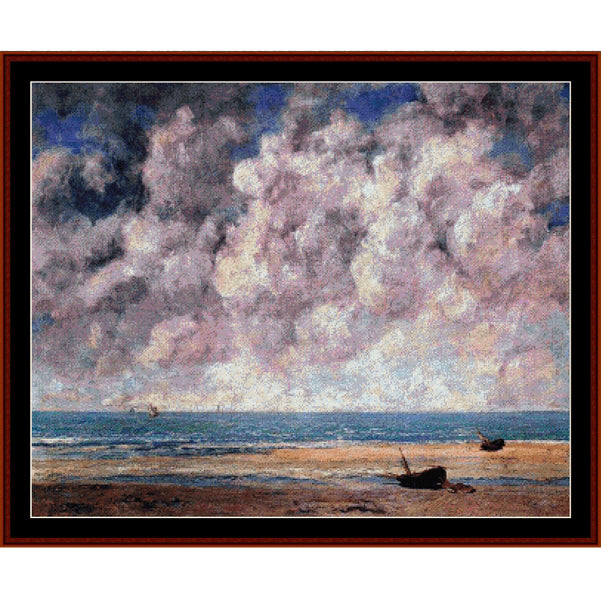 Counted Cross Stitch Pattern – The Calm Sea by Gustave Courbet - Cross Stitch Collectibles