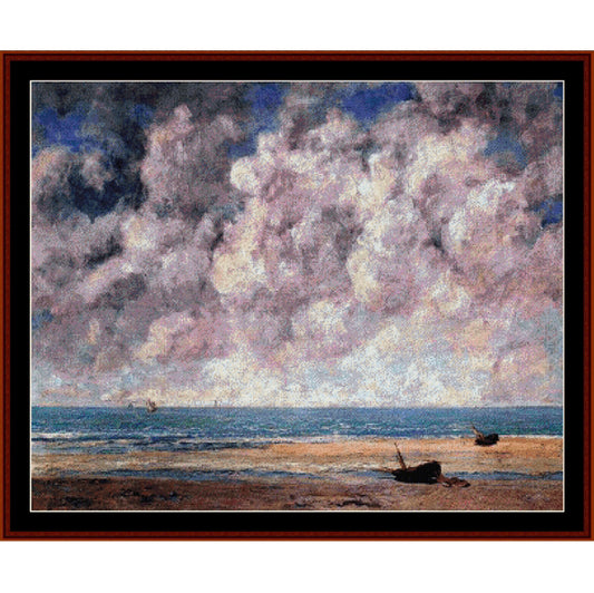 Counted Cross Stitch Pattern – The Calm Sea by Gustave Courbet - Cross Stitch Collectibles