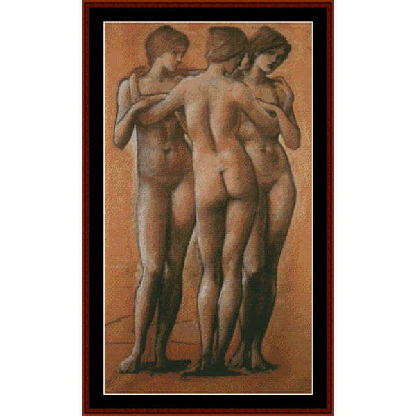 Counted Cross Stitch Pattern – The Three Graces by Edward Burne-Jones - Cross Stitch Collectibles