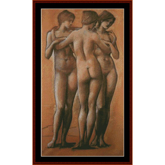 Counted Cross Stitch Pattern – The Three Graces by Edward Burne-Jones - Cross Stitch Collectibles