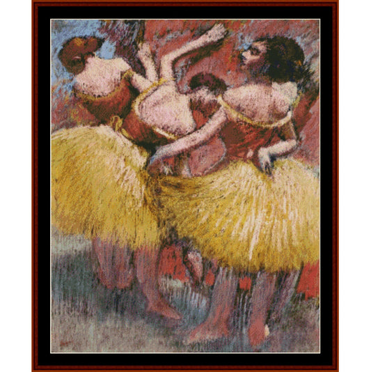Counted Cross Stitch Pattern – Three Dancers by Edgar Degas - Cross Stitch Collectibles