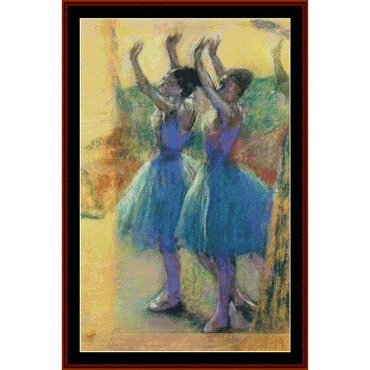 Counted Cross Stitch Pattern – Two Blue Dancers by Edgar Degas - Cross Stitch Collectibles