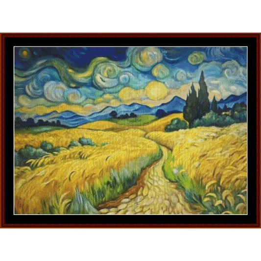 Counted Cross Stitch Pattern – Wheat Field by Vincent Van Gogh - Cross Stitch Collectibles
