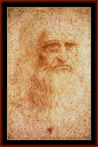 Self Portrait - Leonardo da Vinci pdf cross stitch pattern