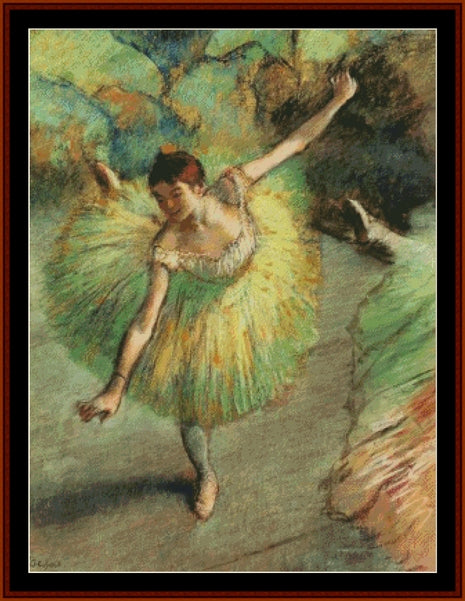 Dancer Tilting - Edgar Degas pdf cross stitch pattern