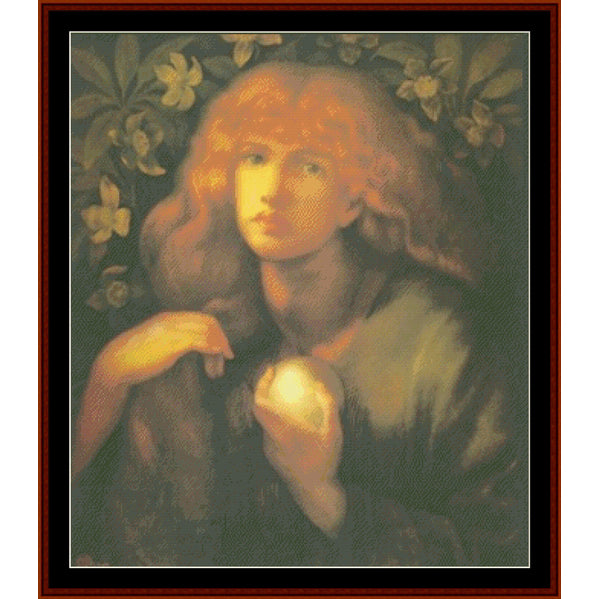 Mary Magdalene – Dante Gabriel Rosetti pdf cross stitch pattern
