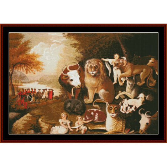 Peaceable Kingdom by Edward Hicks pdf counted cross stitch pattern