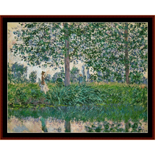 Counted Cross Stitch Pattern by Cross Stitch Collectibles of a landscape with trees and people by a pond
