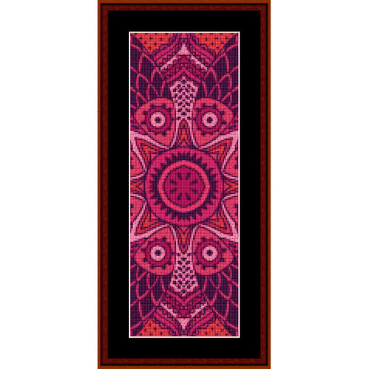 Counted Cross Stitch Pattern by Cross Stitch Collectibles with a pink and red geometric pattern 