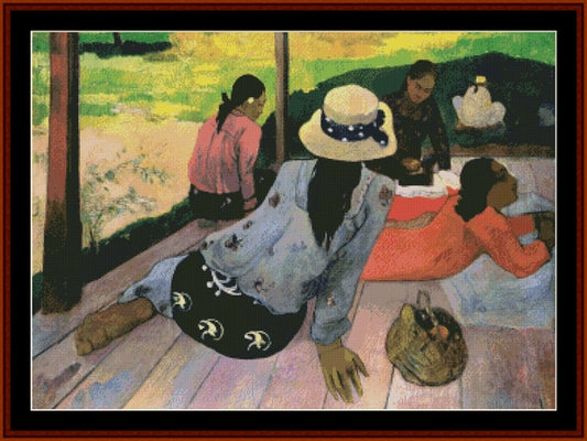 The Siesta - Paul Gauguin pdf cross stitch pattern