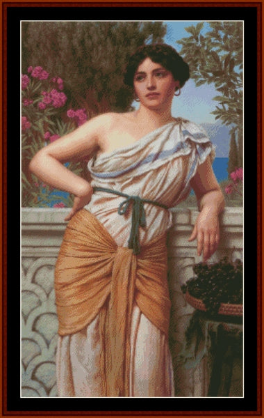 Reverie, 1912 - J.W. Godward pdf cross stitch pattern
