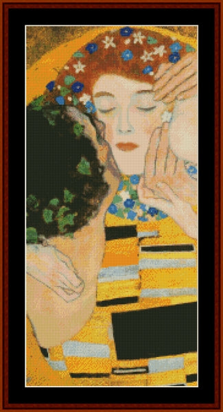 The Kiss, Detail II - Gustav Klimt pdf cross stitch pattern