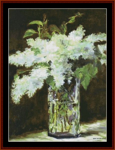 Lilacs in a Vase - Edouard Manet cross stitch pattern