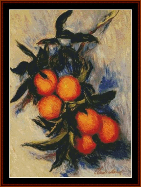 Orange Branch - Claude Monet pdf cross stitch pattern