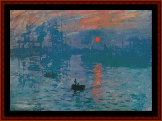 Impression, Sunrise, Poster-size - Claude Monet pdf cross stitch pattern