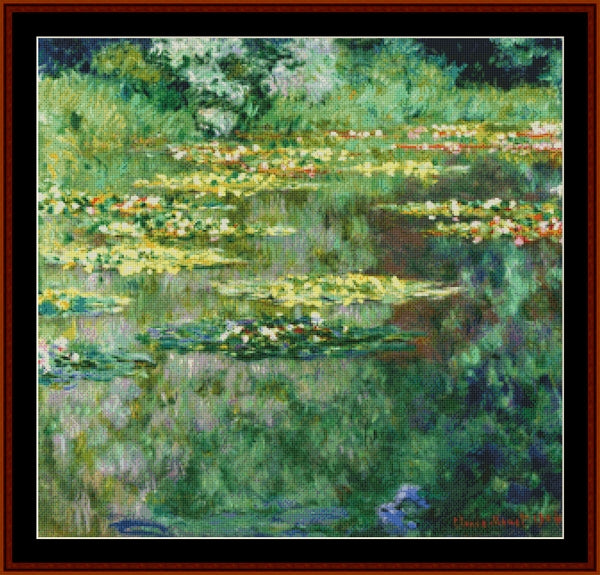 The Waterlily Pond - Claude Monet pdf cross stitch pattern