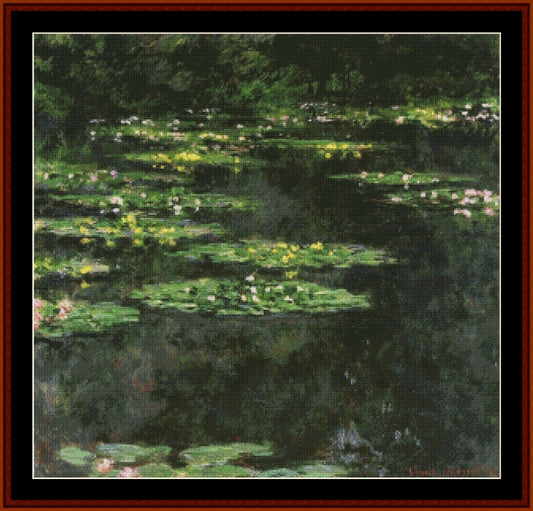 Waterlilies 8 - Claude Monet pdf cross stitch pattern