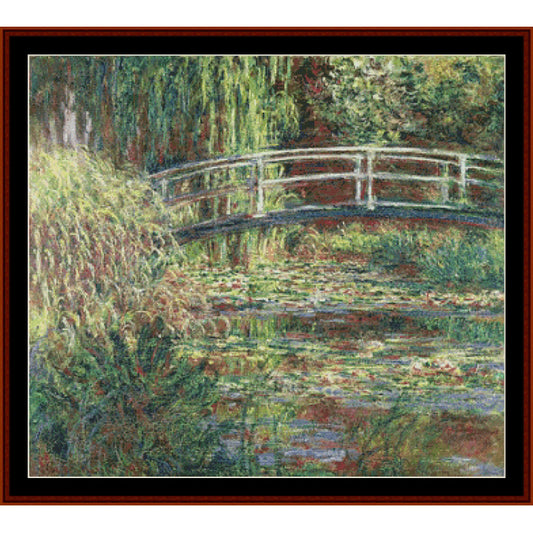 Waterlily Pond, Pink Harmony- Monet cross stitch pattern