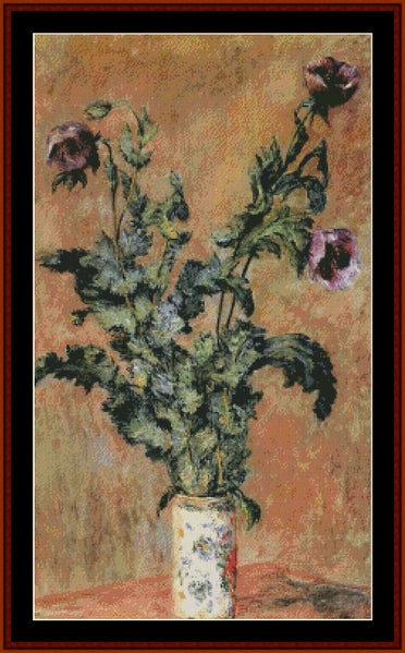 Purple Irises - Monet pdf cross stitch pattern