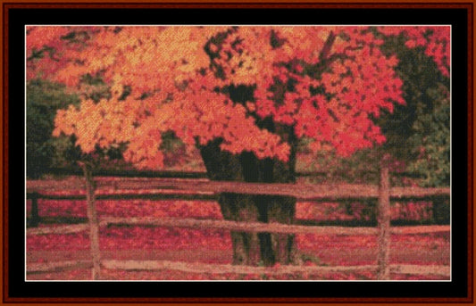 Autumn Tree pdf cross stitch pattern