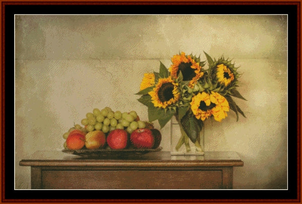 Still Life with Sunflowers - Nature pdf cross stitch pattern