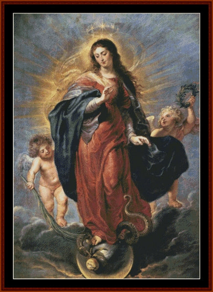 Virgin of the Immaculate Conception - Peter Paul Rubens pdf cross stitch pattern