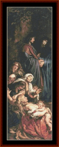 Elevation of the Cross - Left Panel - Peter Paul Rubens cross stitch pattern