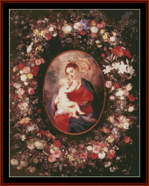 The Virgin and Child - Peter Paul Rubens pdf cross stitch pattern