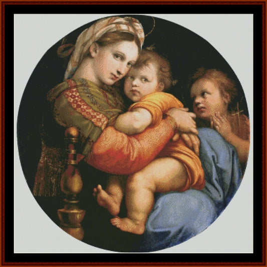 Madonna della Seggiola - Raphael pdf cross stitch pattern