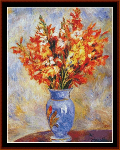 Gladiolas, 1884 - Pierre Auguste Renoir pdf cross stitch pattern
