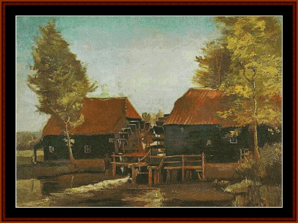Watermolen, 1884 - Van Gogh pdf cross stitch pattern