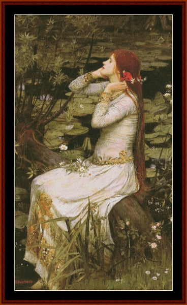 Ophelia – J.W. Waterhouse pdf cross stitch pattern