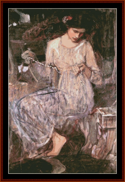 The Necklace - John William Waterhouse pdf cross stitch pattern