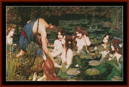 Hylas and the Nymphs - John W. Waterhouse pdf cross stitch pattern