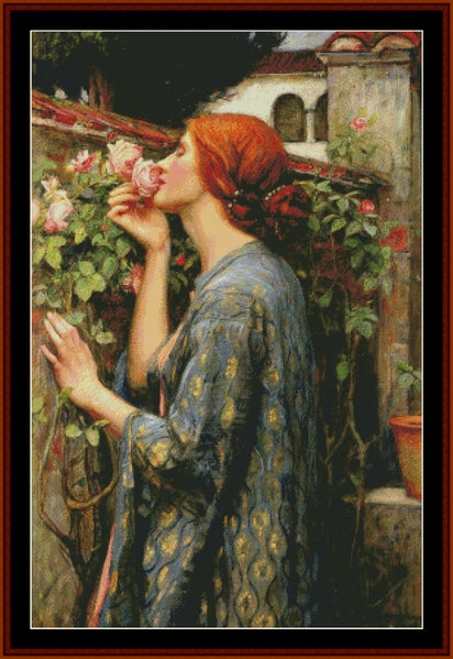 My Sweet Rose - J.W. Waterhouse pdf cross stitch pattern