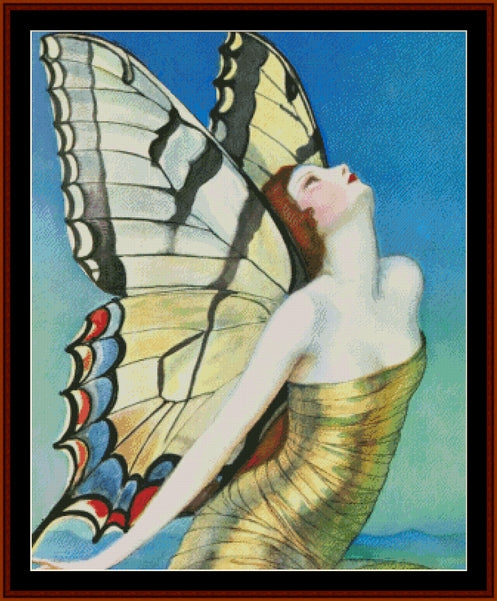Butterfly Woman Aloft - Wladyslaw Theodor Benda pdf cross stitch pattern