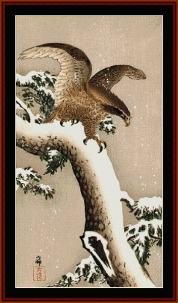 Eagle - Asian Art pdf cross stitch pattern