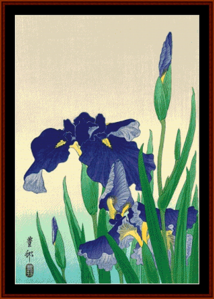 Flowering Iris II cross stitch pattern