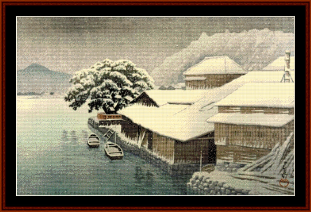 Ishinomaki in the Snow cross stitch pattern
