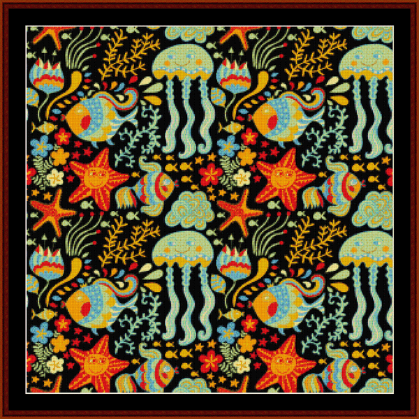 Abstract Sea Cartoon cross stitch pattern