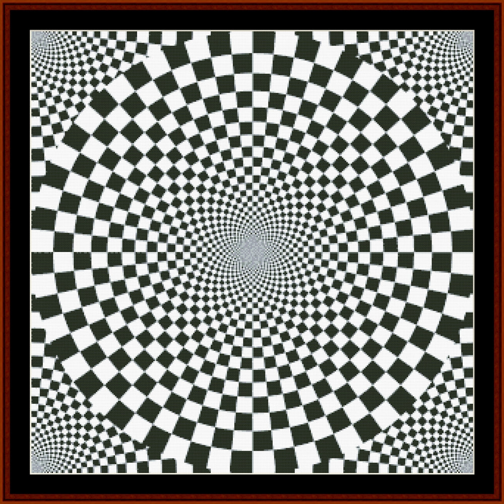Checkered Circle - Abstract pdf cross stitch pattern